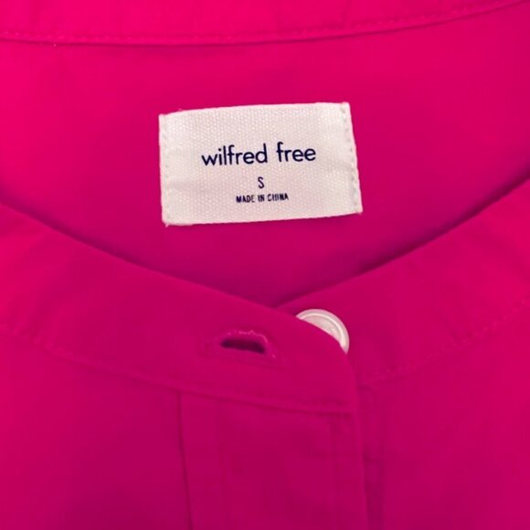 Aritzia Wilfred  Free   * Button-Up Shirt  100% Cotton Hot Pink  Oversized S - Picture 15 of 16